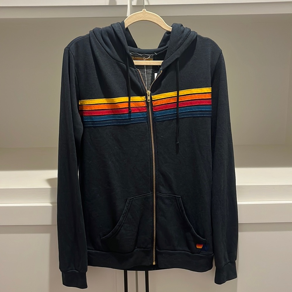 **BRAND NEW WITH TAGS** Aviator Nation 5 Stripe Zip-Up Hoodie